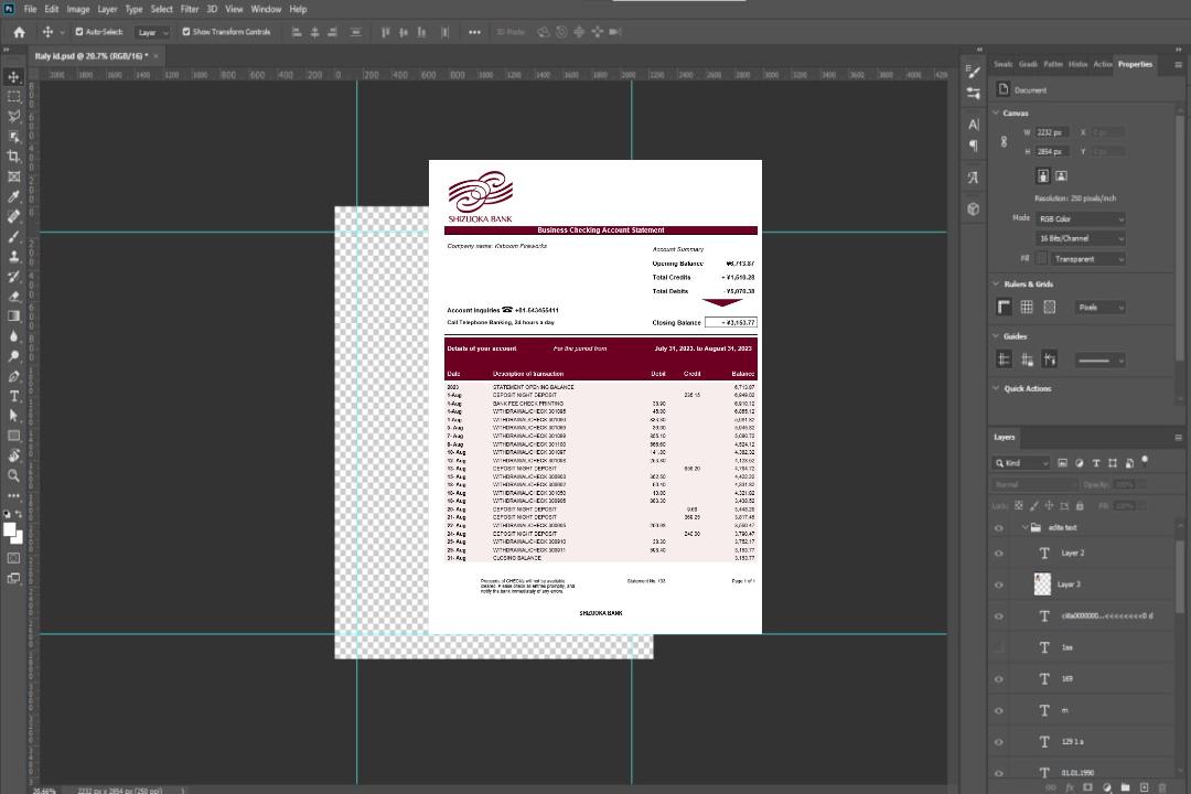 Modèle Word et PDF de relevé de compte courant de l'organisation Shizuoka Bank template Modèle Word et PDF de relevé de compte courant de l'organisation Shizuoka Bank template